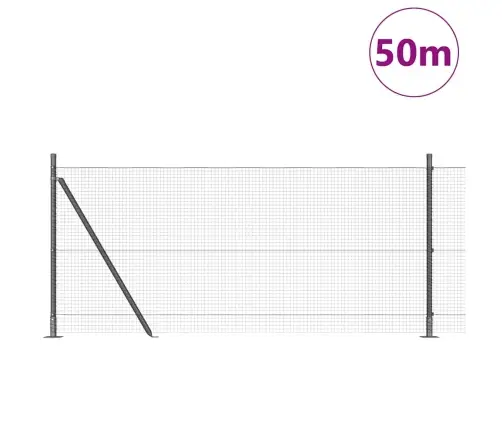 Tvora Su Stulpais Pilka 0.8 X 50 M Plienas