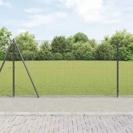 Žogs Ar Stabiem. Pelēka 1.2 X 50 M Tērauds Vidaxl