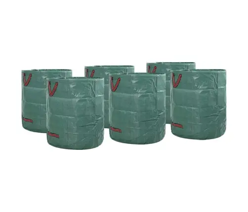 Dārza Atkritumu Maisi Ar Rokturiem 12 Gab. Salokāmi Apaļi Zaļi 120 L Vidaxl