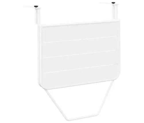 Balkona Galds Ar Pakaramo, Saliekams, Balts, 60X40 Cm, Tērauds Vidaxl