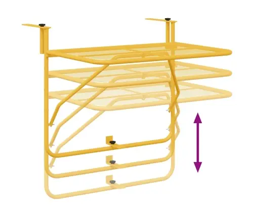 Kabantis Balkono Stalas Garstyčių 60 X 39 X 65 Cm Plienas