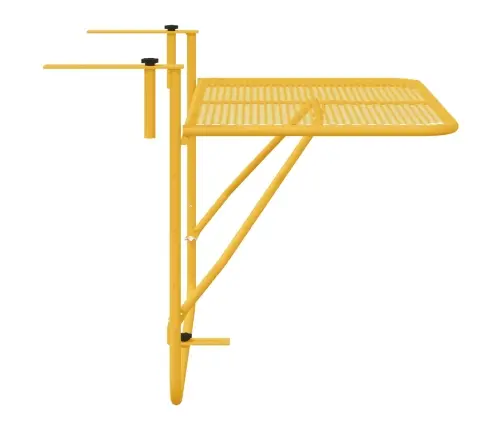 Salokāmais Pakārtais Balkona Galds Sinepju Krāsā - 60X40 Cm, Tērauds Vidaxl