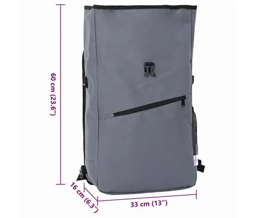 Velosipēda Soma Pannier Rack 25 L Pelēka 33X16X48 Cm Vidaxl