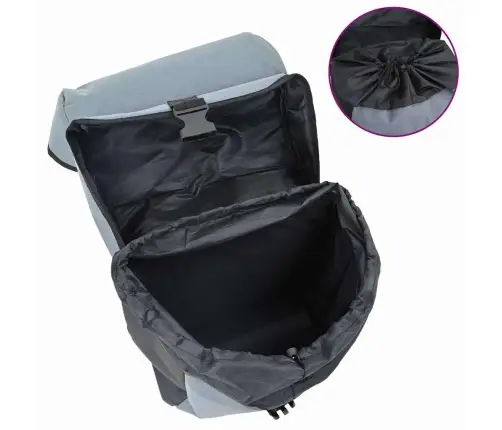 Velosipēda Pannier Soma Divām Somām 35L Pelēka Vidaxl