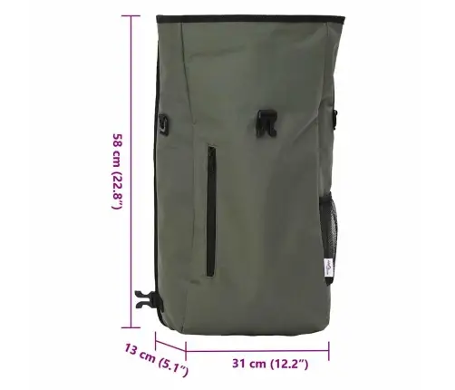 Velosipēda Soma Pārvadāšanas Statīvam 20L Olīvu Zaļa 31X13X58 Cm Vidaxl