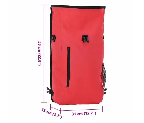 Velosipēda Soma Pannier Rāmim 20 L Sarkana 31X13X58 Cm Vidaxl