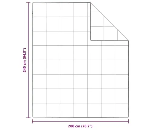 Segas Un Segas Balta 240 X 200 Cm Dūnas Vidaxl