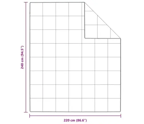 Klāja Un Segas Balta 240 X 220 Cm Dūnas Vidaxl