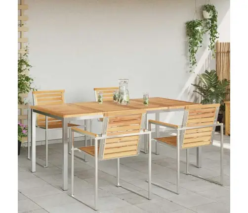 Välisöögilaud Pruun 200X90X75 Cm Tugev Teakipuit