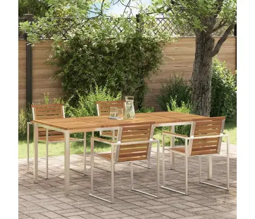 Āra Ēdamgalds 200X90X74.5 Cm Ciets Koks Akācija Vidaxl