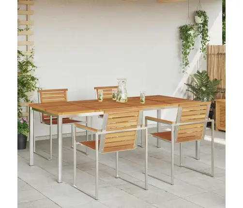 Āra Ēdamgalds 200X90X74.5 Cm Ciets Koks Akācija Vidaxl