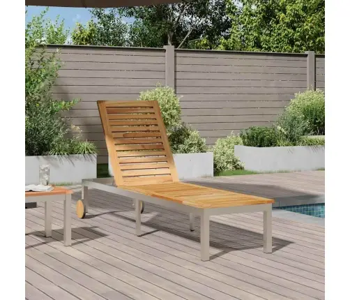 Sauļošanās Krēsls Brūna 207 X 58 X 35Cm Akācijas Masīvkoks Vidaxl