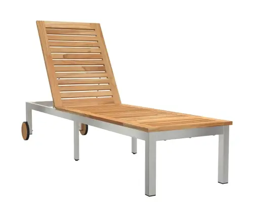 Sauļošanās Krēsls Brūna 207 X 58 X 35Cm Akācijas Masīvkoks Vidaxl