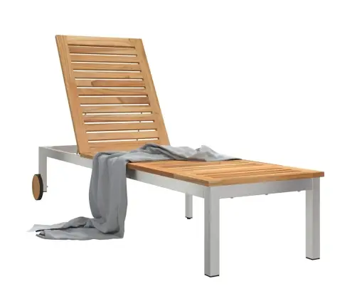 Sauļošanās Krēsls Brūna 207 X 58 X 35Cm Akācijas Masīvkoks Vidaxl