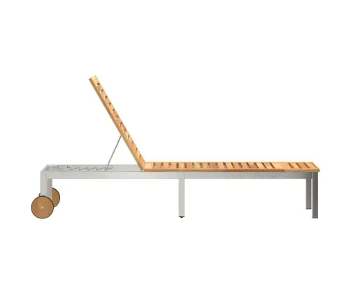 Sauļošanās Krēsls Brūna 207 X 58 X 35Cm Akācijas Masīvkoks Vidaxl