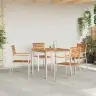 Saliekamās Dārza Krēsli 4 Gab. Masīvkoks Teak Un Nerūsējošais Tērauds Vidaxl