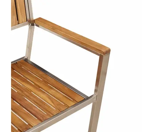 Saliekamie Dārza Krēsli 4 Gab. Cieta Akācija Un Nerūsējošais Tērauds Vidaxl