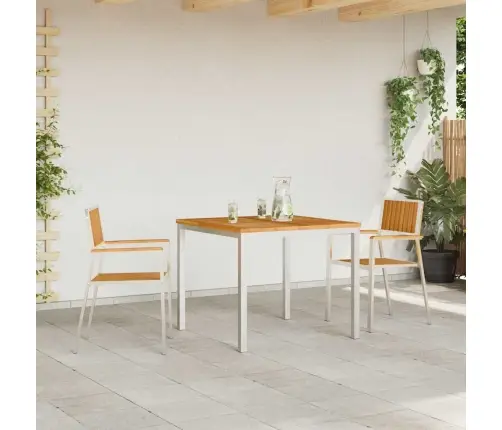 Kaudzējami Dārza Krēsli 2 Gab. Masīvkoks Teiks & Nerūsējošais Tērauds Vidaxl