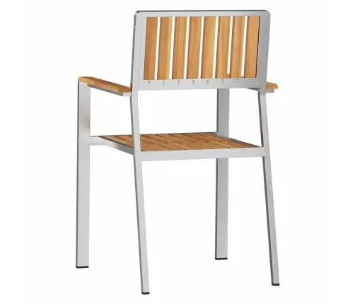 Kaudzējami Dārza Krēsli 2 Gab. Masīvkoks Teiks & Nerūsējošais Tērauds Vidaxl