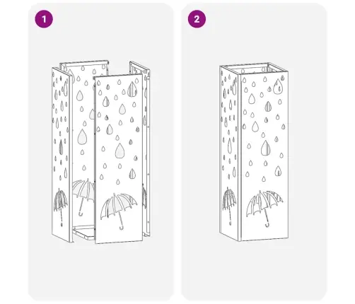 Lietussargu Turētājs Balts Metāls Standarts Motīvs Vidaxl