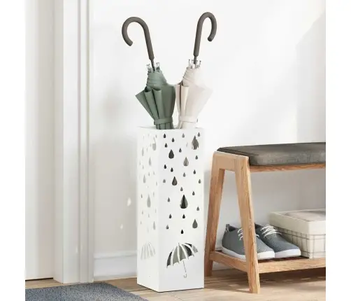 Lietussargu Turētājs Balts Metāls Standarts Motīvs Vidaxl