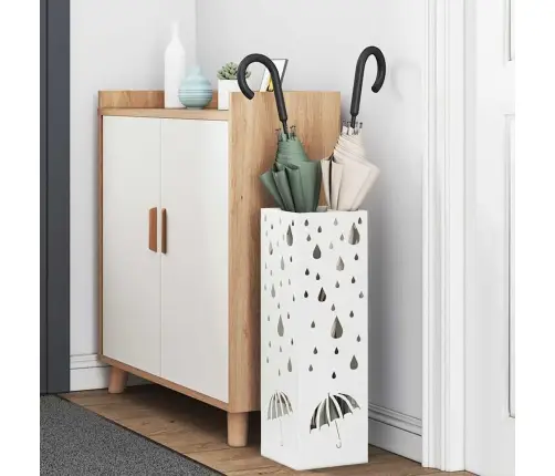 Lietussargu Turētājs Balts Metāls Standarts Motīvs Vidaxl