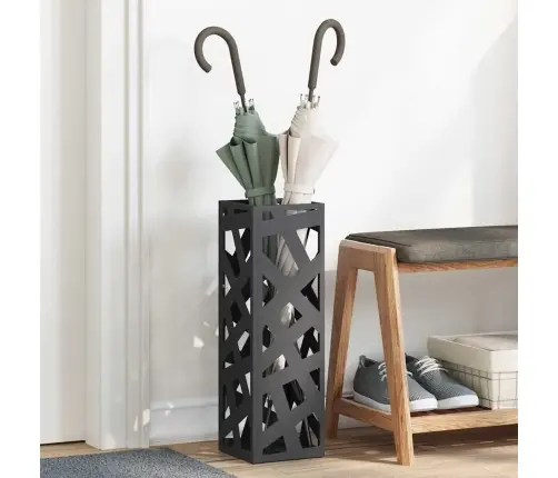 Lietussargu Turētājs Melns Metāls Vidējs Raksts Vidaxl