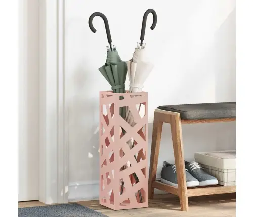 Lietussargu Turētājs Rozā Metāls Vidējs Dekoratīvie Ielaidumi Vidaxl