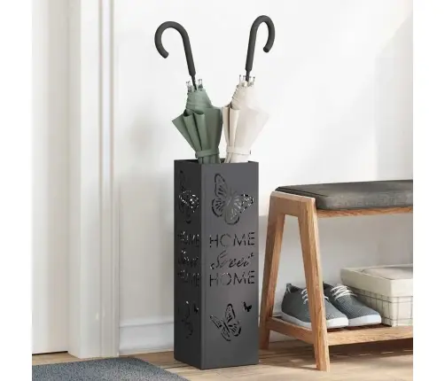 Lietussargu Turētājs Melns Metāls Vidējs Dekoratīvie Akcenti Vidaxl