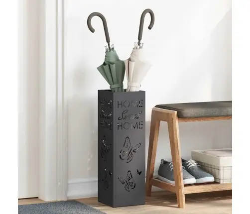 Lietussargu Turētājs Melns Metāls Standarta Dekoratīvie Ielaidumi Vidaxl