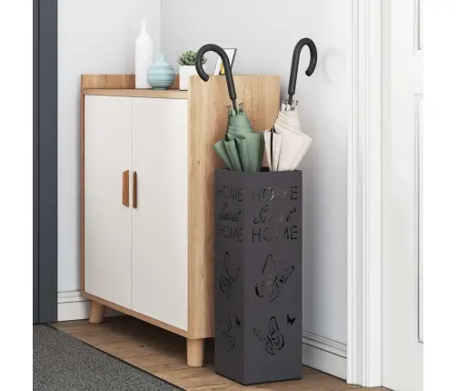 Lietussargu Turētājs Melns Metāls Standarta Dekoratīvie Ielaidumi Vidaxl