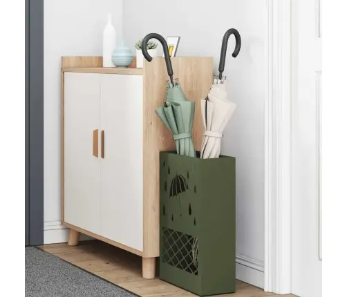 Olīvu Zaļš Lietussarga Statīvs, 28X12X41 Cm, Tērauds Vidaxl