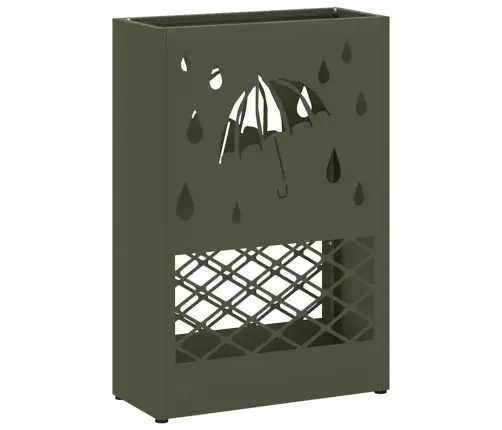 Olīvu Zaļš Lietussarga Statīvs, 28X12X41 Cm, Tērauds Vidaxl
