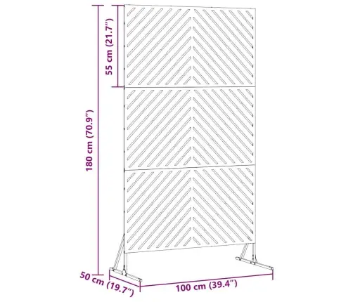Privātuma Ekrāns Balts 100X50X180 Cm Tērauds Vidaxl