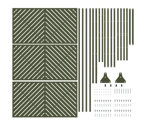 Privātuma Ekrāns Olīvu Zaļā Krāsā, 100X50X180 Cm, No Tērauda Vidaxl