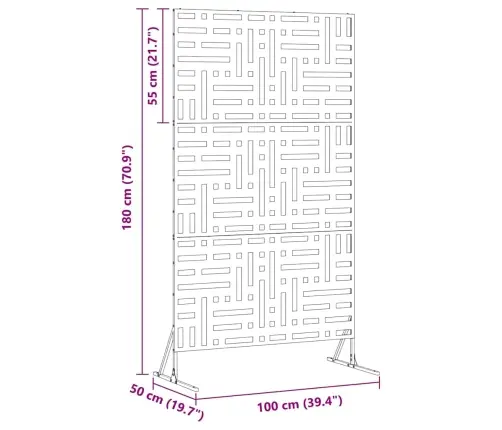 Privātuma Ekrāns Antracīts 100 X 50 X 180 Cm Tērauds Vidaxl