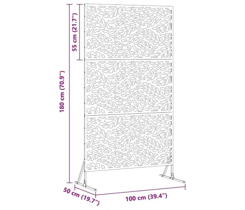 Privaatsustõke Must 100 X 50 X 180 Cm Teras