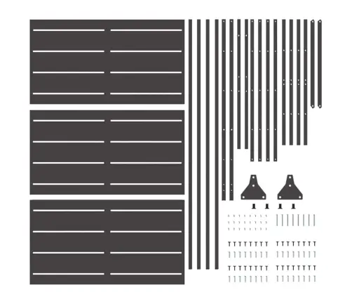 Privātuma Ekrāns Melna 100 X 50 X 180 Cm Tērauds Vidaxl
