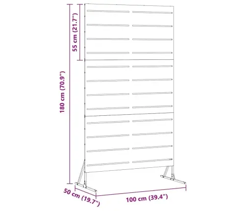 Privātuma Ekrāns Melna 100 X 50 X 180 Cm Tērauds Vidaxl