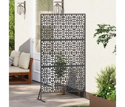 Melnais Privātuma Ekrāns 100X50X180 Cm Tērauda Vidaxl