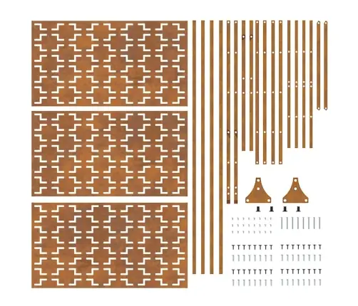 Privātuma Ekrāns 100X50X180 Cm Laika Apstākļu Tēraudā Vidaxl