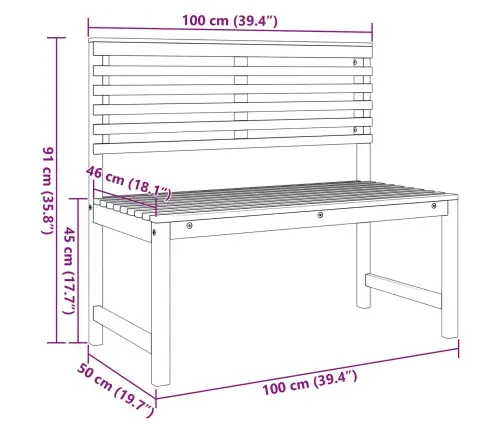 Aia Tool Pruun 100 X 50 X 91Cm Akaatsiapuit