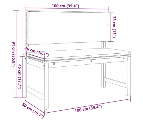 Aiapink Pruun 100 X 50 X 91Cm Akaatsiapuit