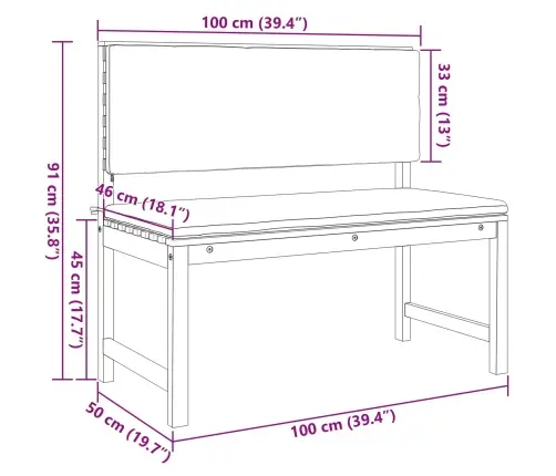 Sodo Kėdė Ruda 100 X 50 X 91Cm Akacijos Medienos Masyvas