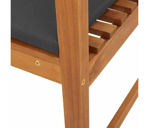 Dārza Krēsli Bez Roku Balstiem Ar Spilveniem 2 Gab. Solid Wood Akācija Vidaxl