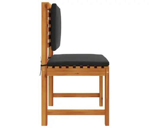 Dārza Krēsli Bez Roku Balstiem Ar Spilveniem 2 Gab. Solid Wood Akācija Vidaxl