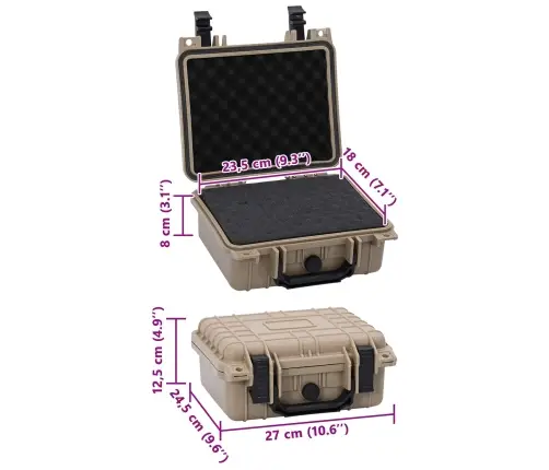 Kõva Pagasikohver Ladustamisega Liivakarva 27 X 24,5 X 12,5 Cm