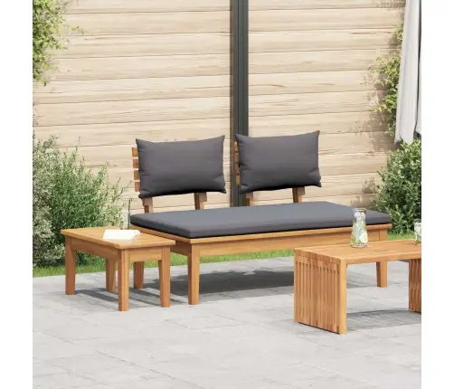 Sodo Suolas 2 Pcs Pilka Ir Ruda Tikmedžio Medienos Masyvas