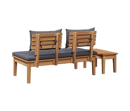 Sodo Suolas 2 Pcs Pilka Ir Ruda Tikmedžio Medienos Masyvas