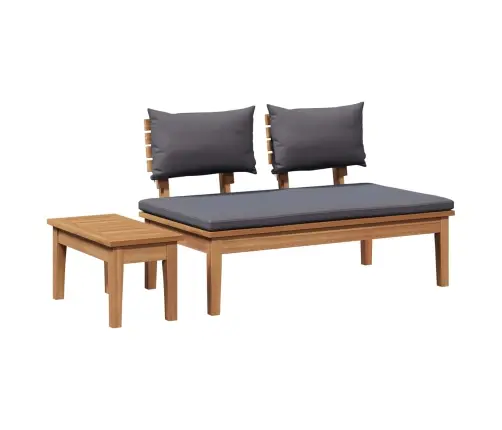 Sodo Suolas 2 Pcs Pilka Ir Ruda Tikmedžio Medienos Masyvas